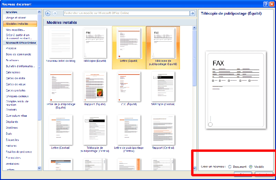 Création D'un Modèle De Document Pour Office Word